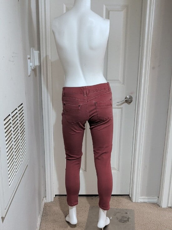 Retro Democracy Mauve Rose Ankle Low-Rise Skinny Jeans Women's 2