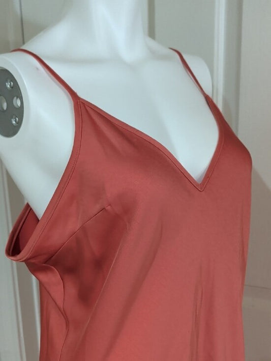a new day Satin Coral Pink Slip Dress With Adjustable Straps Women's Large