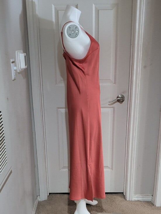 a new day Satin Coral Pink Slip Dress With Adjustable Straps Women's Large