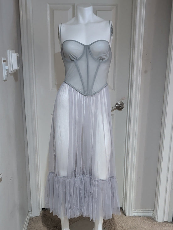 NWT Urban Outfitters Lavender Sheer Mesh Maxi Dress Women's Medium