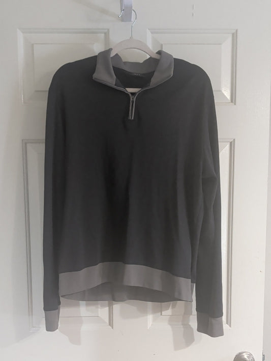 Jeff Men's Charcoal Gray Half-Zip Pullover Sweater Size Large