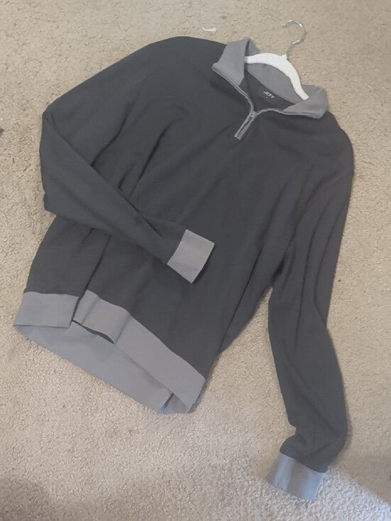 Jeff Men's Charcoal Gray Half-Zip Pullover Sweater Size Large