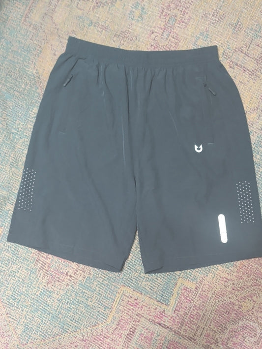 NWOT Northyard Men's Grey Athletic Running Shorts with Reflective Accents large
