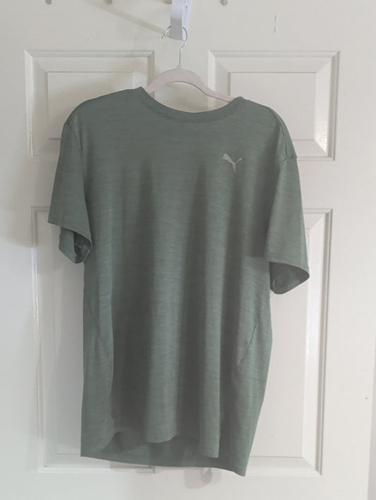 Puma Athletic Short-Sleeve Crew Tee in Sage Green Men's Large