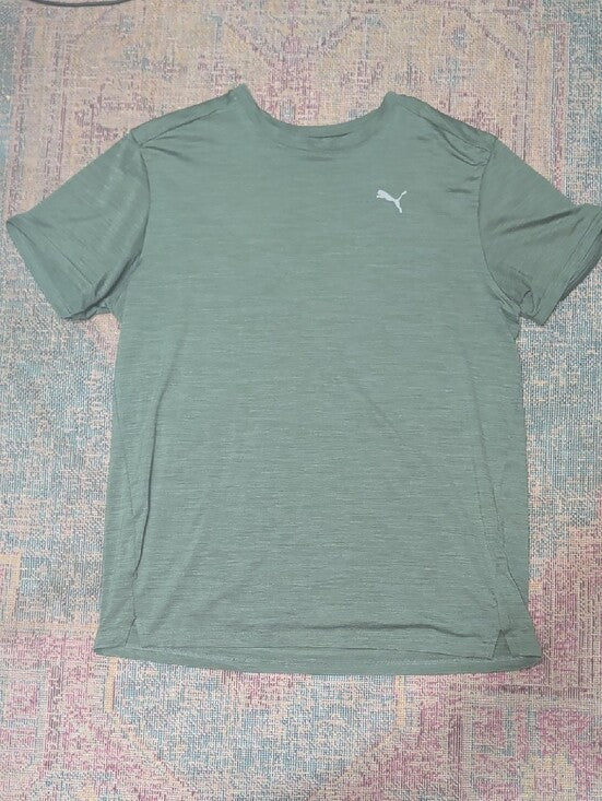 Puma Athletic Short-Sleeve Crew Tee in Sage Green Men's Large