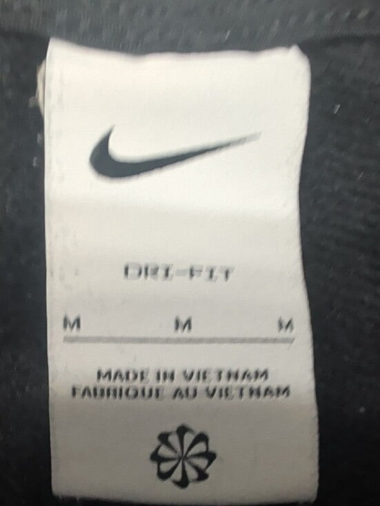 Nike Men’s Dri-Fit Black Athletic Shorts with White Swoosh Medium