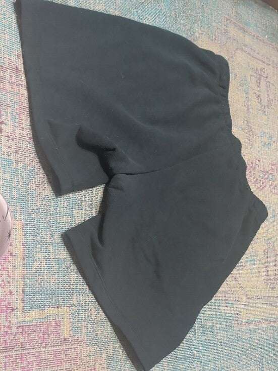 Nike Men’s Dri-Fit Black Athletic Shorts with White Swoosh Medium