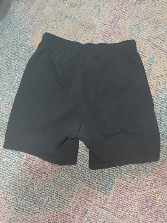Nike Men’s Dri-Fit Black Athletic Shorts with White Swoosh Medium