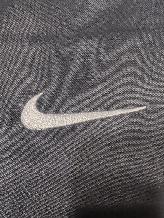 Nike Grey Men's Dri-Fit Sweatpants with White Swoosh & Red-Blue Team Patch Large