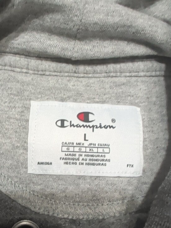 NWOT Champion Charcoal Gray Hoodie with Embroidered Logo Men's Large