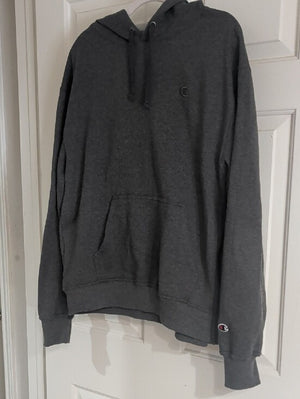 NWOT Champion Charcoal Gray Hoodie with Embroidered Logo Men's Large