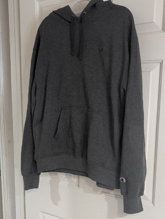 NWOT Champion Charcoal Gray Hoodie with Embroidered Logo Men's Large