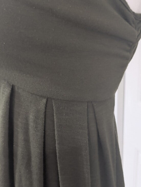 Olive Green Tie-Shoulder Maxi Dress Women's Medium