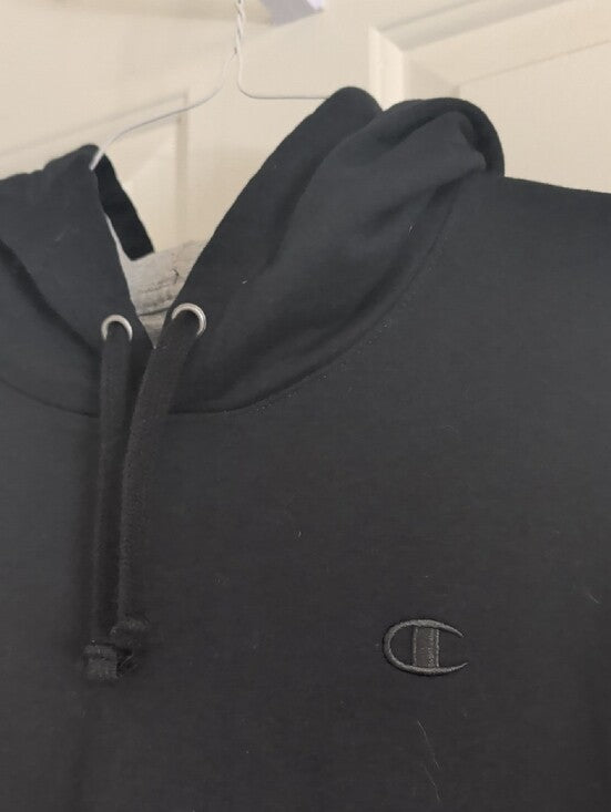 NWOT Champion Black Men's Pullover Hoodie with Subtle Logo Large
