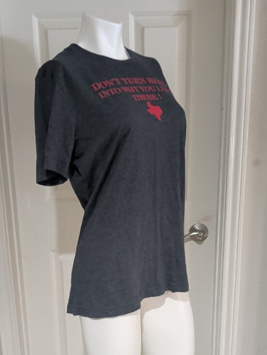 Bella Canvas Charcoal Gray Tee with Red Print Women's Large