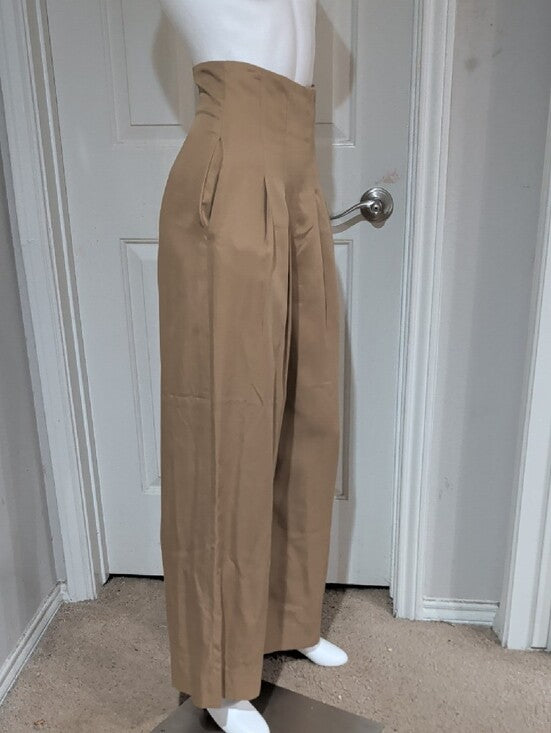 ANTONIO MELANI High-Waist Wide Leg Pants in Tan Women's 0