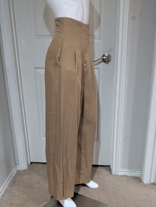 ANTONIO MELANI High-Waist Wide Leg Pants in Tan Women's 0
