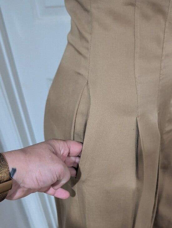 ANTONIO MELANI High-Waist Wide Leg Pants in Tan Women's 0