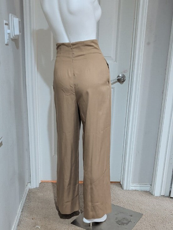 ANTONIO MELANI High-Waist Wide Leg Pants in Tan Women's 0
