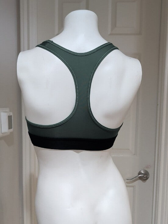 Victoria's Secret Women's Scoop Neck Sports Bra in Olive Green and Black XS