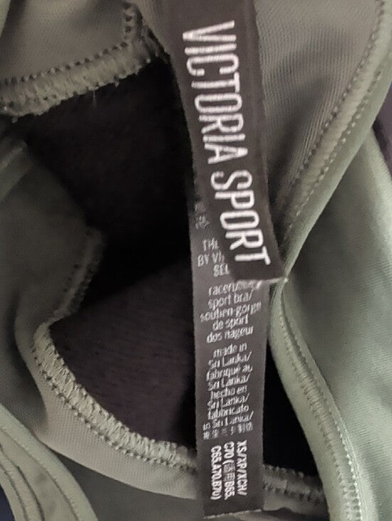 Victoria's Secret Women's Scoop Neck Sports Bra in Olive Green and Black XS