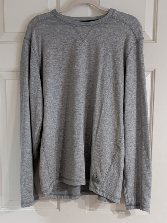 Rugged Elements Light Gray Long Sleeve Athletic Tee Men's Large