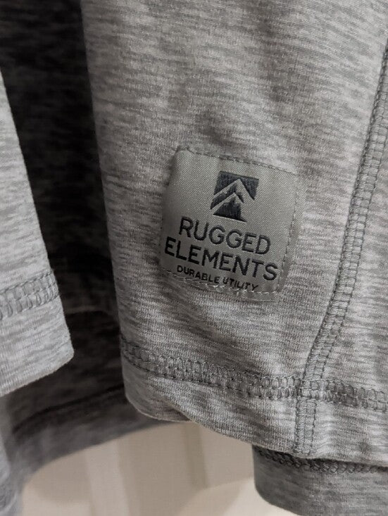 Rugged Elements Light Gray Long Sleeve Athletic Tee Men's Large