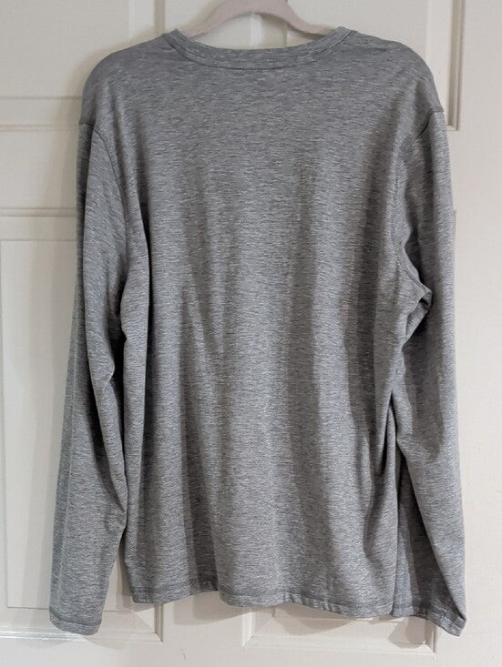 Rugged Elements Light Gray Long Sleeve Athletic Tee Men's Large