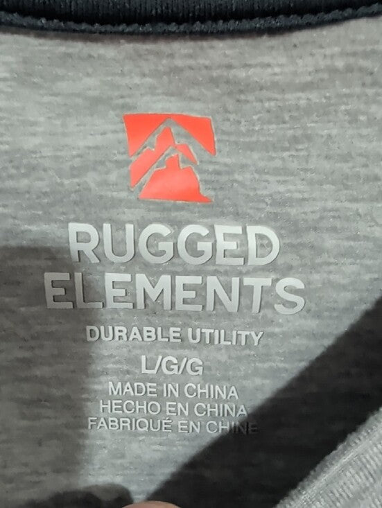 Rugged Elements Light Gray Long Sleeve Athletic Tee Men's Large