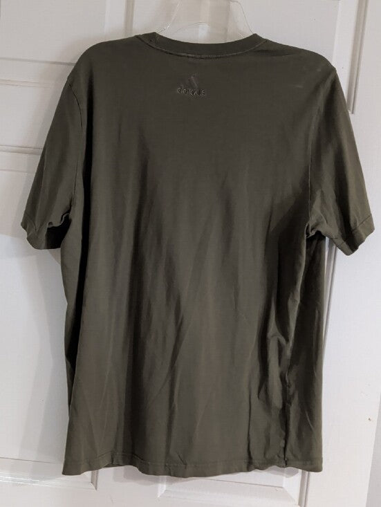 adidas Olive Green Short Sleeve Logo Tee Men's Large