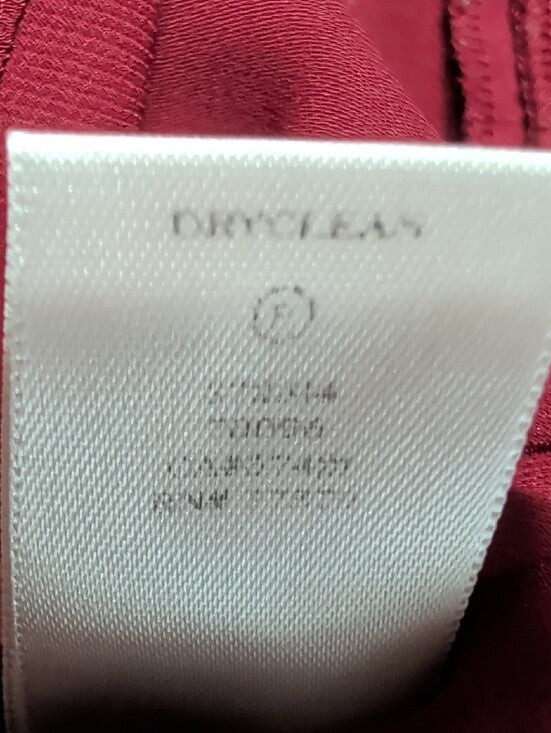 Ann Taylor Burgundy Lace Yoke Sleeveless Blouse Women's XS