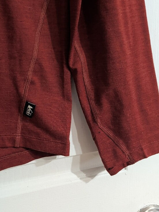 REI Men's Long-Sleeve Crewneck Shirt - Burgundy Large
