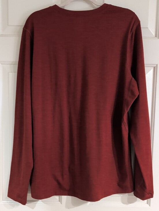 REI Men's Long-Sleeve Crewneck Shirt - Burgundy Large