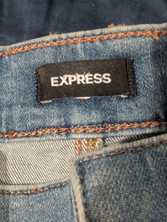 Express High-Waist Relaxed Wide Leg Light Blue Jeans Women's 0-24