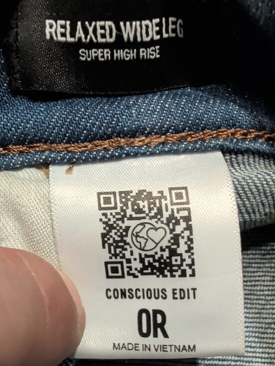 Express High-Waist Relaxed Wide Leg Light Blue Jeans Women's 0-24