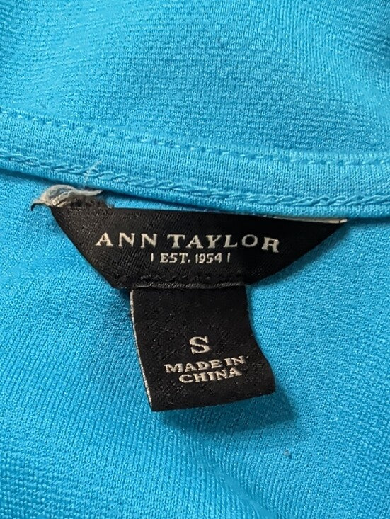 Ann Taylor Blue Peplum 3/4 Sleeve Top Women's Small