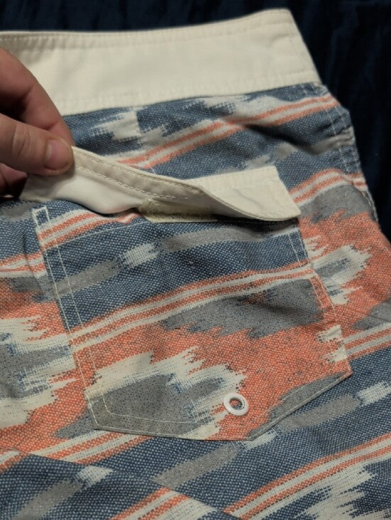 Mossimo Men's Patterned Coral and Blue Board Shorts 32