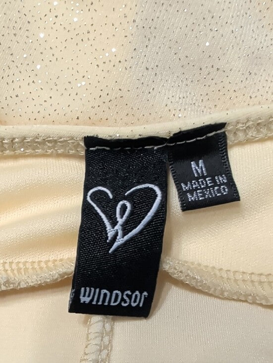 Windsor Pale Yellow Sparkle Cowl Strap Top Women's Medium