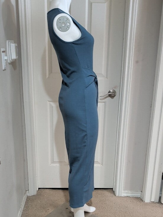 See You Monday Slate Blue Tie-Waist Midi Dress Women's XL