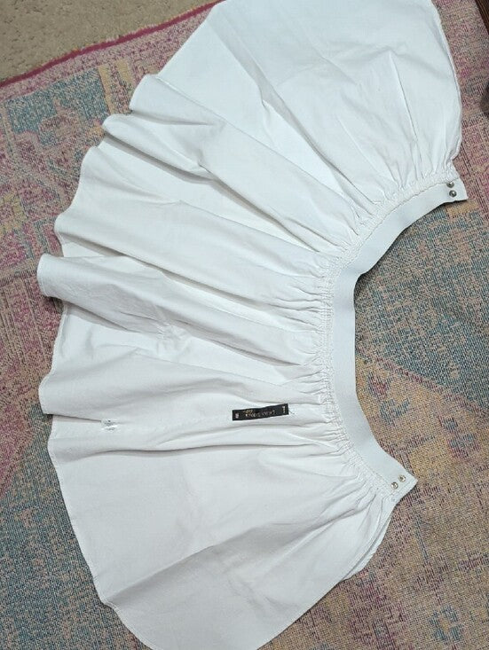 Vintage Laura Byrnes White Tiered Cotton Skirt Women's Medium