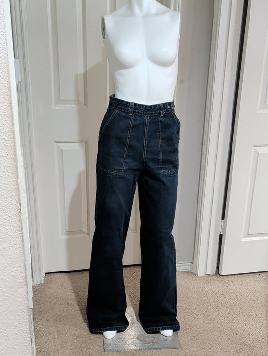 Vintage Freddie's Of Pinewood High-Rise Wide Leg Dark Denim Jeans Retro Size 28