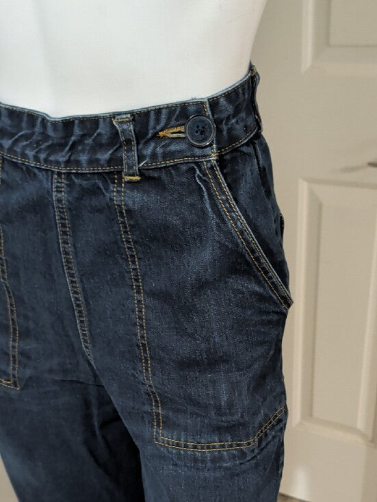 Vintage Freddie's Of Pinewood High-Rise Wide Leg Dark Denim Jeans Retro Size 28