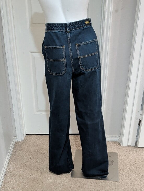 Vintage Freddie's Of Pinewood High-Rise Wide Leg Dark Denim Jeans Retro Size 28