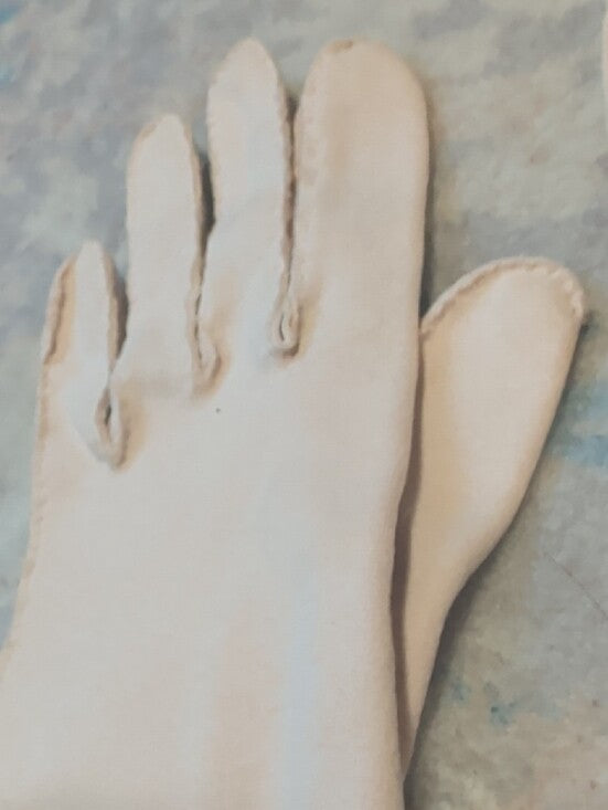 Vintage Women's Long Embroidered Evening Gloves - Cream