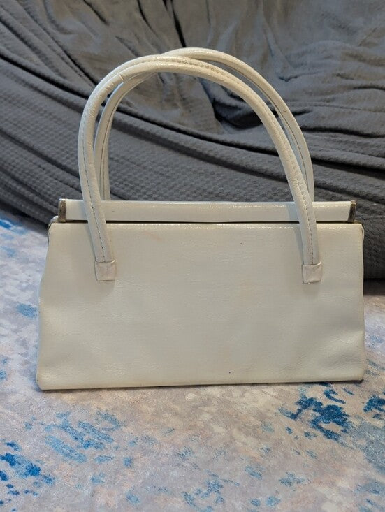 Vintage White Structured Top-Handle Women's Bag Classic
