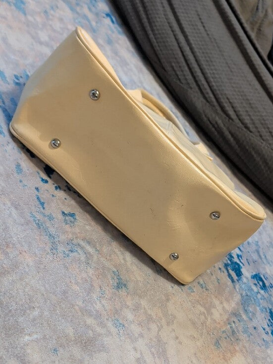 Vintage Cream Tote Handbag with Coin Purse Classic
