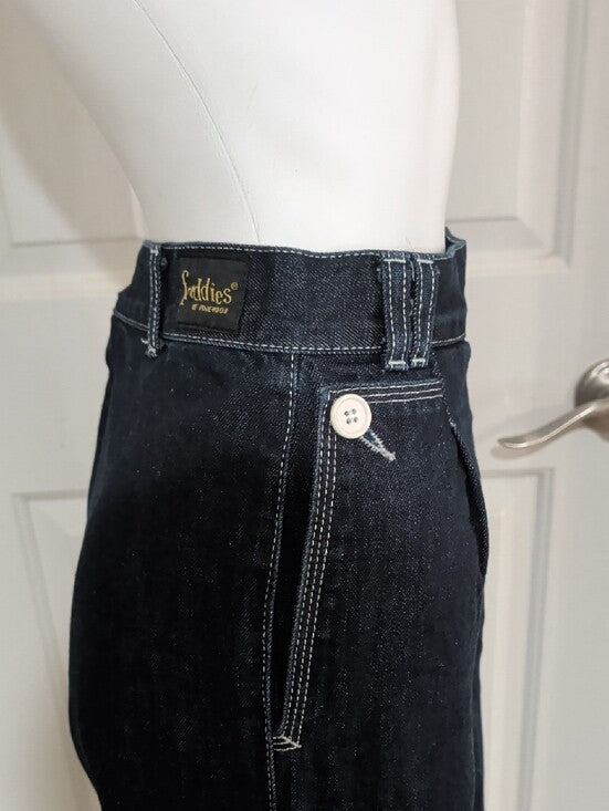 Vintage Freddie's Of Pinewood Blue Women's Wide-Leg Pants - Classic Minimal - 28