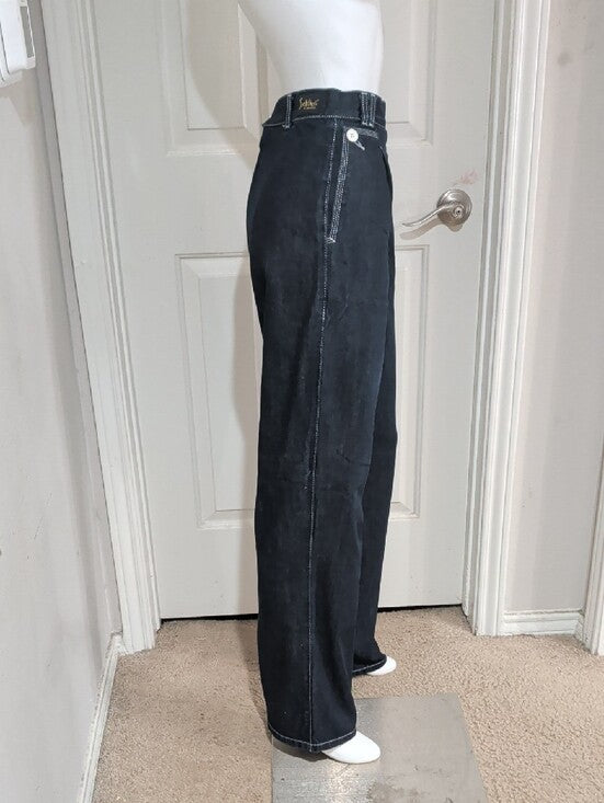 Vintage Freddie's Of Pinewood Blue Women's Wide-Leg Pants - Classic Minimal - 28