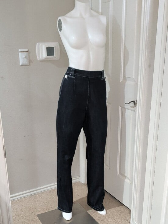 Vintage Freddie's Of Pinewood Blue Women's Wide-Leg Pants - Classic Minimal - 28