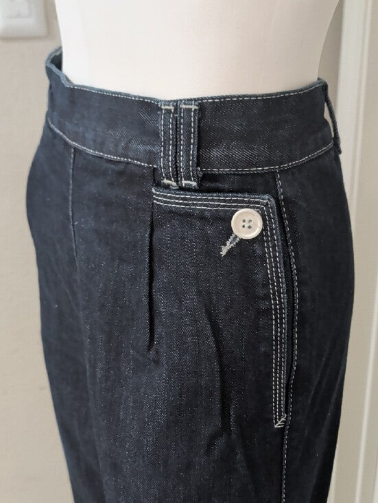 Vintage Freddie's Of Pinewood Blue Women's Wide-Leg Pants - Classic Minimal - 28